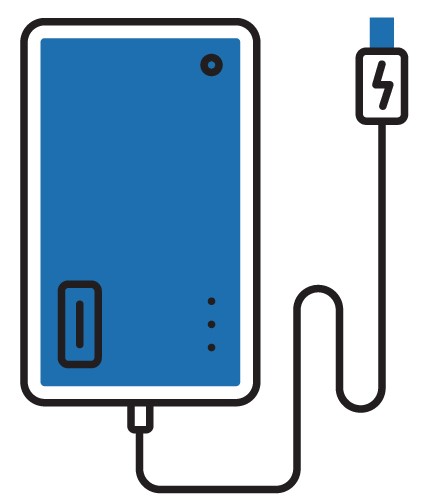 iPhone SEを充電するためのケーブルと充電器のイメージ